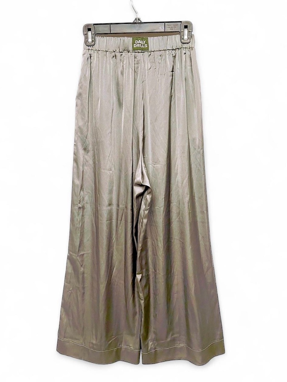 Daily Drills Lagoon Green Satin Resort Wide leg Pants. size XS